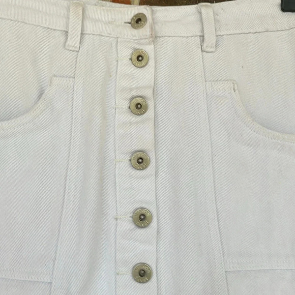 Mignon Jean White Button Up Denim Mini Skirt - Picture 4 of 8